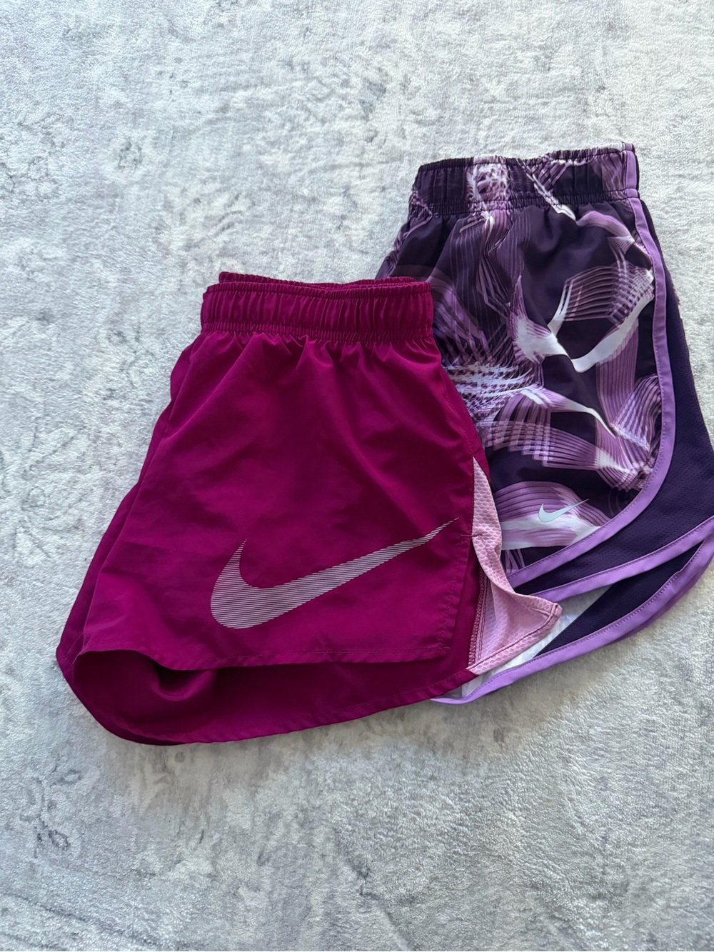 Nike Women’s ' Magenta and Purple Athletic Shorts Set